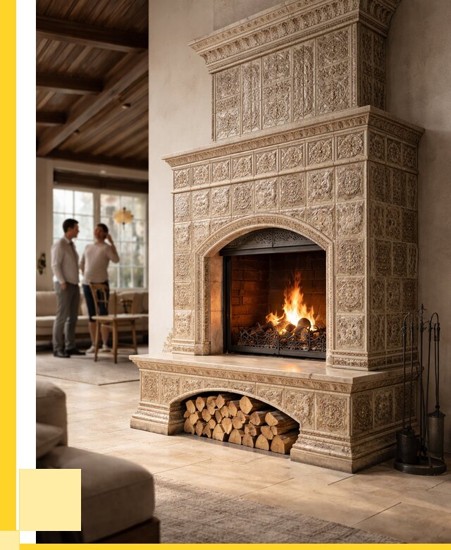 Купить изразцовый камин в Фурманове от 254700 р. | ЭриданФрв