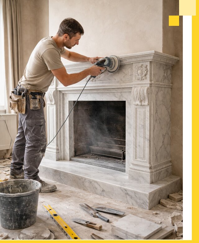 Изготовление и установка мраморных каминов в Фурманове под ключ