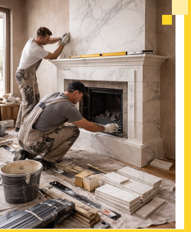 Отделка каминов в Фурманове качественные облицовочные работы