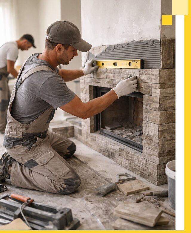 Облицовка каминов в Фурманове, монтаж и отделка натуральным камнем