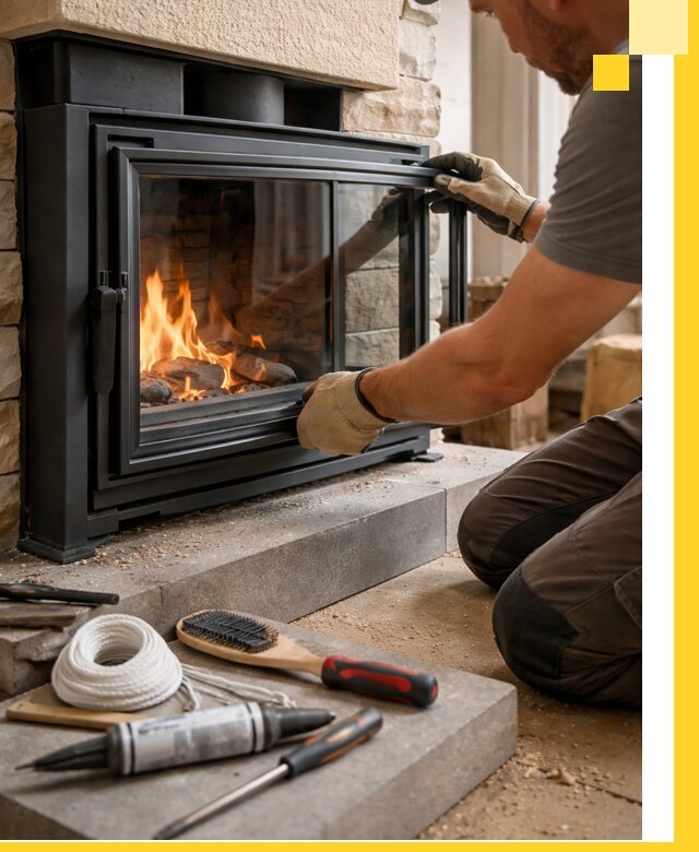 Производство, монтаж и доставка каминов со стеклом в Фурманове