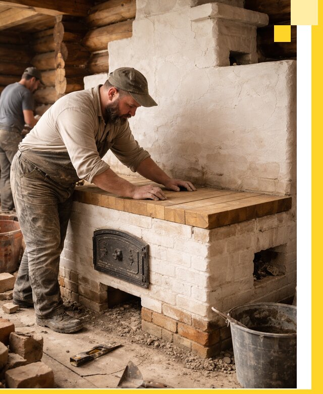 Проектирование и установка русской печи с лежанкой в Фурманове