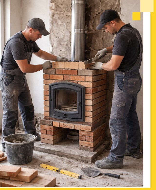 Монтаж печи камина под ключ в Фурманове с гарантией и пусконаладкой