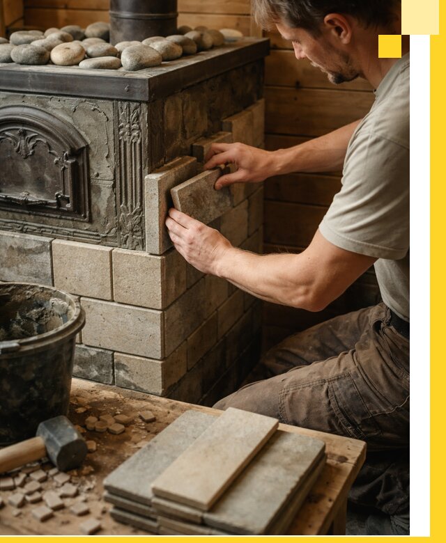 Облицовка банных печей в Фурманове профессиональная отделка