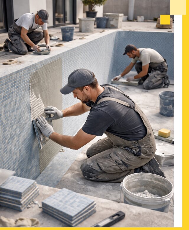 Облицовка бассейнов в Фурманове плитка мозаика гидроизоляция