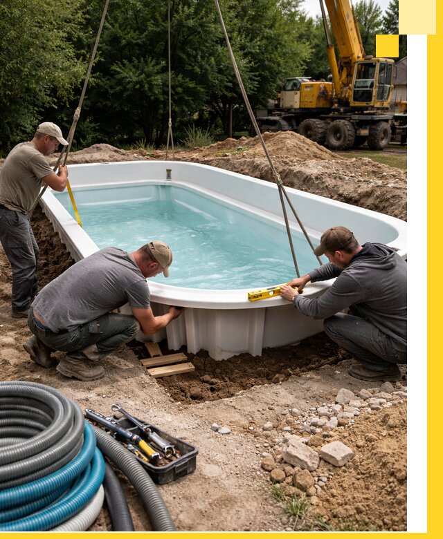 Установка и монтаж композитных бассейнов под ключ в Фурманове