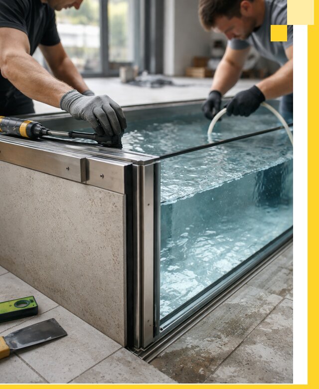 Проектирование и монтаж стеклянных бассейнов в Фурманове