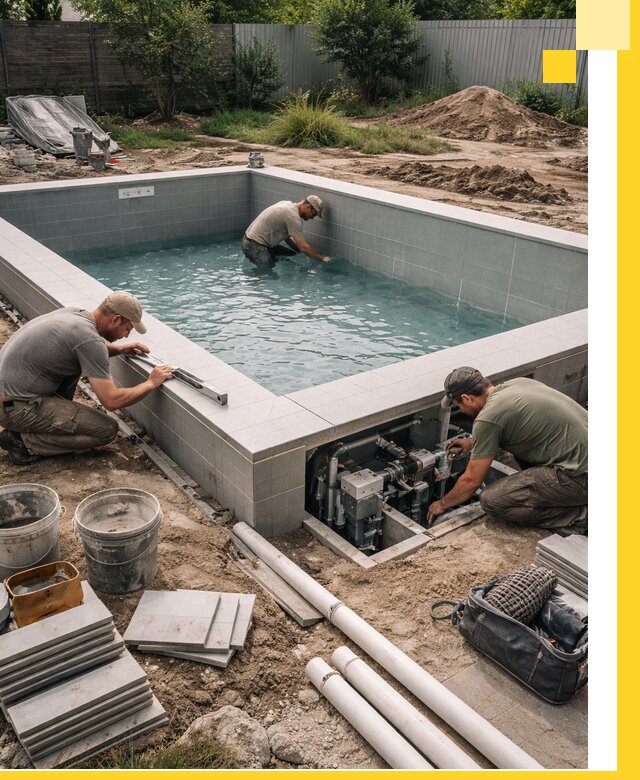 Строительство и монтаж бассейнов для дачи под ключ в Фурманове