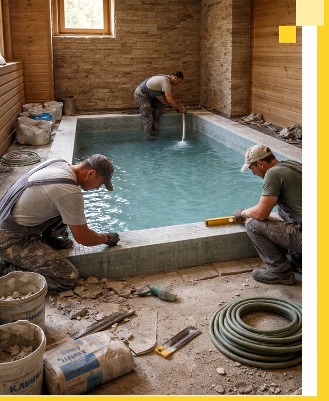 Проектирование и строительство бассейнов для бани в Фурманове