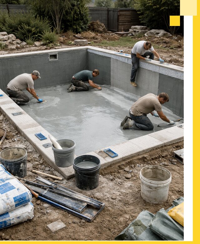 Изготовление и монтаж чаши бассейна под ключ в Фурманове