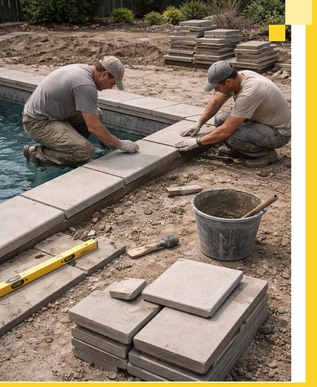 Установка и изготовление копингового камня для бассейнов в Фурманове