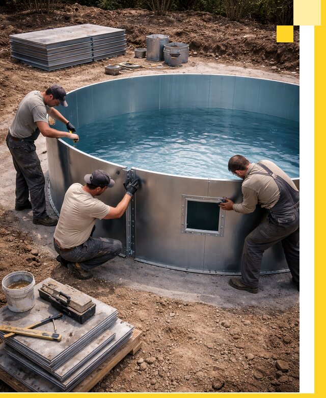 Круглые бассейны под ключ в Фурманове проектирование и монтаж