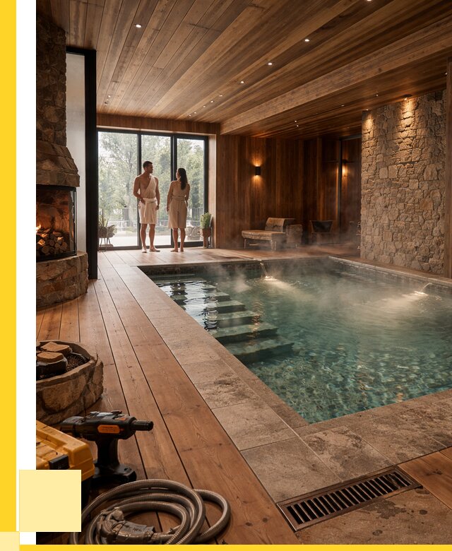 Проекты бань с бассейном под ключ в Фурманове от 76410 р., ЭриданФрв