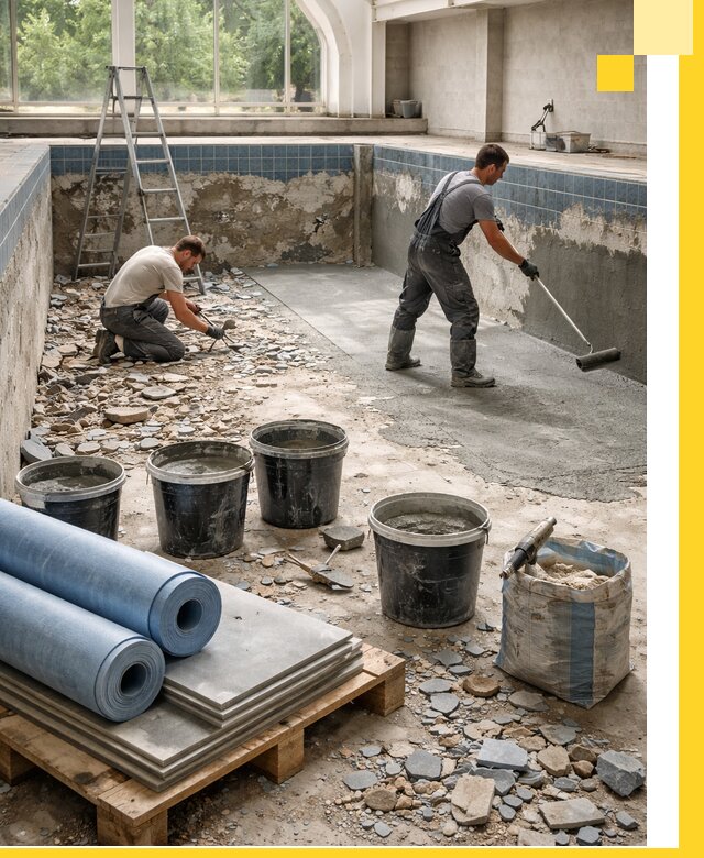 Реконструкция бассейнов в Фурманове: ремонт, гидроизоляция