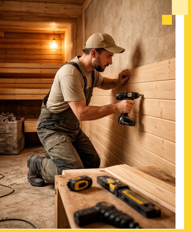 Профессиональная внутренняя отделка бани в Фурманове под ключ