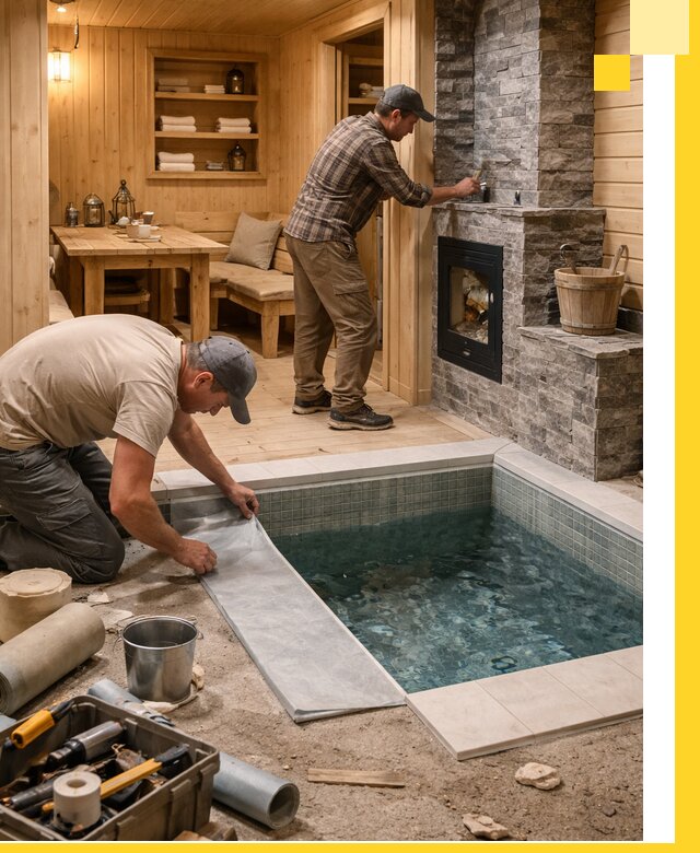 Строительство бань с комнатой отдыха под ключ в Фурманове