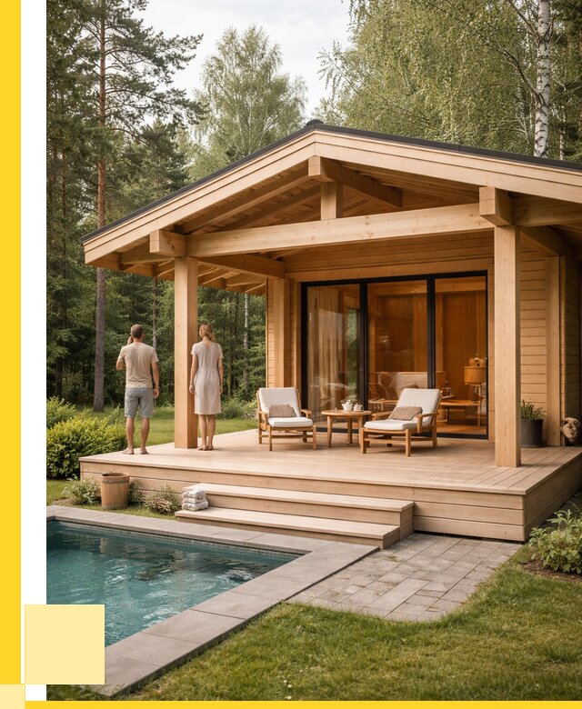 Бани с террасой под ключ в Фурманове от 611280 р. | ЭриданФрв