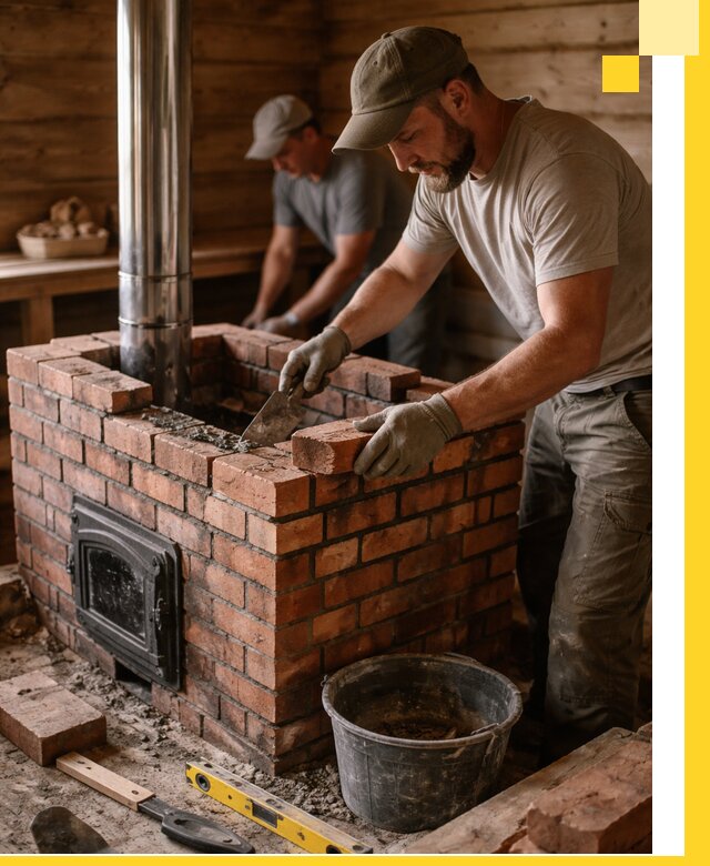 Кирпичные печи для бани под ключ в Фурманове, проект и монтаж