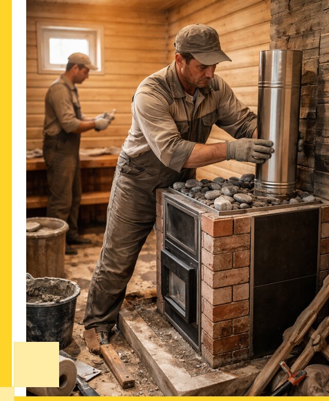 Монтаж печи в бане под ключ в Фурманове от 20376 р. | ЭриданФрв