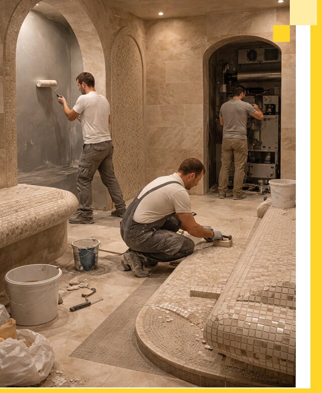 Строительство бани с хамамом и бассейном под ключ в Фурманове