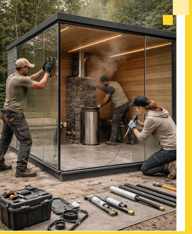 Проектирование и строительство стеклянных бань в Фурманове