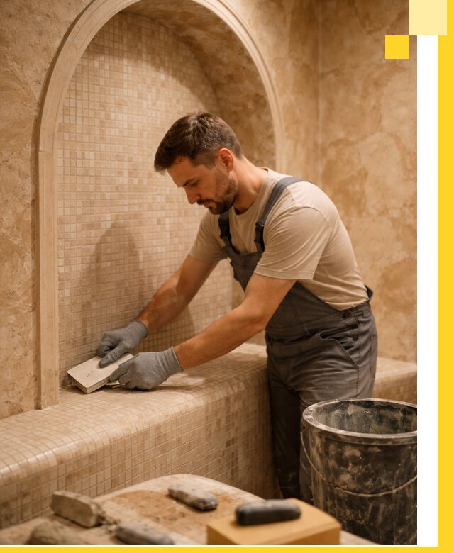 Профессиональная отделка хамамов с мозаикой под ключ в Фурманове