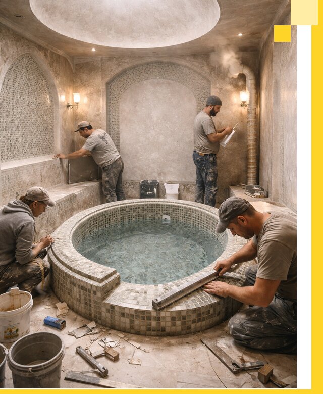 Профессиональное строительство хамама с бассейном в Фурманове под ключ