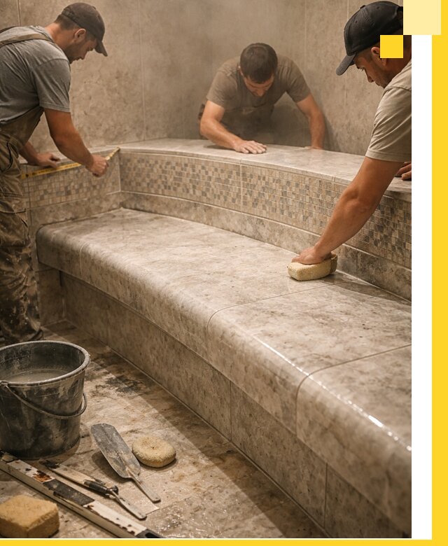 Изготовление и установка сидений для хамама в Фурманове